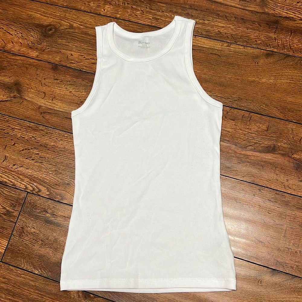 New White Ribbed Tank - Picture 2 of 3